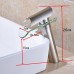 Rozin Glass Spout Bathroom Sink Faucet Single Lever Vanity Basin Mixing Tap Brushed Nickel - B00MGD35ZG